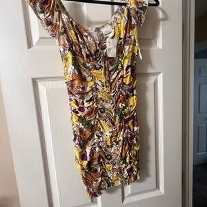 Floral Ruched Mini Boutique Dress